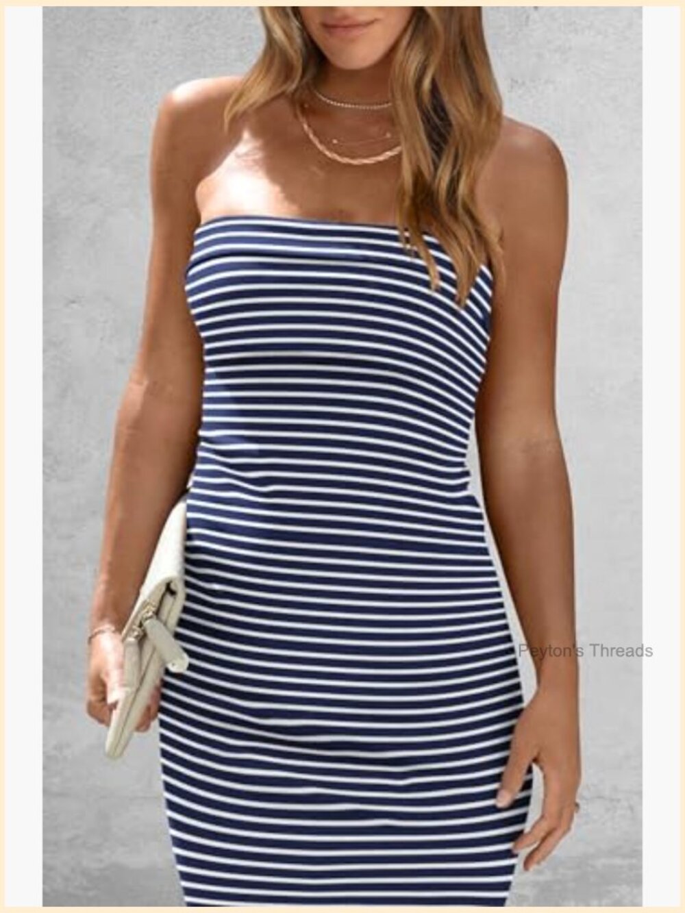 Ribbed Strapless Bodycon Maxi Tube Dress Side Slit - Picture 5 of 7